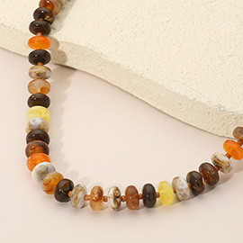 Chunky Multicolor Resin Flat Disc Beaded Necklace