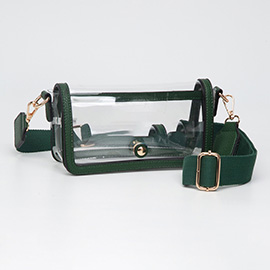 Transparent Rectangle Flap Crossbody Bag