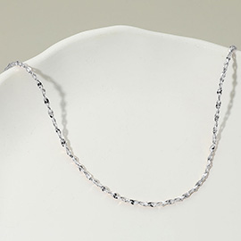 Silver Dipped Twisted Chain Necklace