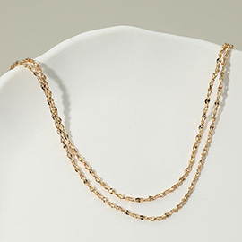Gold Dipped Layered Twisted Chain Necklace