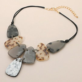 Geometric Resin Plate Link Statement Necklace