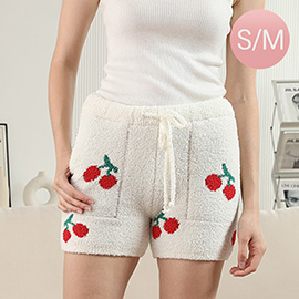 Cherry Pattern Shorts with Pockets and String