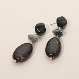 Resin Pebble Link Drop Earrings