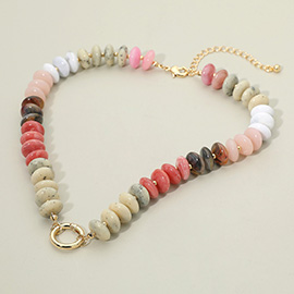 Chunky Resin Disc Beaded Necklace