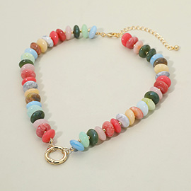 Chunky Resin Disc Beaded Necklace