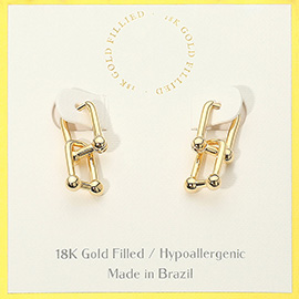 18K Gold Filled Hypoallergenic Abstract Industrial Link Huggie Earrings