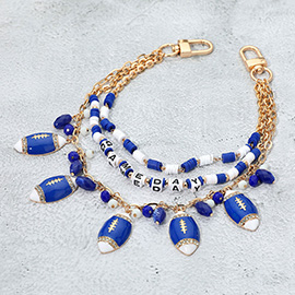 Football Charm Embellished GAME DAY Heishi Beaded Layered Bag Charm