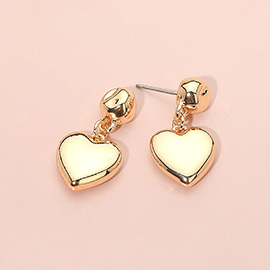 Metal Heart Dangle Earrings