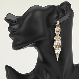 Rhinestone Tassel Fringe Evening Earrings
