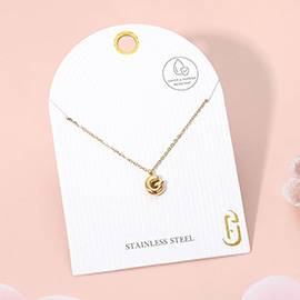 -G- Stainless Steel Monogram Pendant Necklace