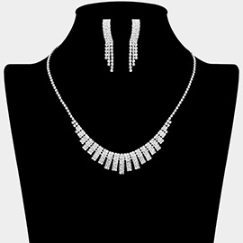 Rhinestone Paved Bar Accent Necklace