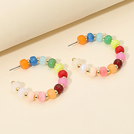 Resin Beaded Hoop Earrings
