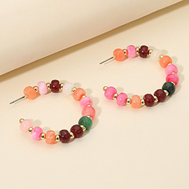 Resin Beaded Hoop Earrings