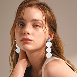 Bold Geometric Plate Link Drop Earrings