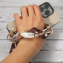 Fabric Scarf Chain Phone Holder Bracelet Wristlet Strap