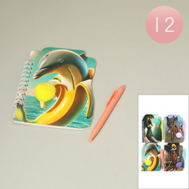 12 SET OF 2 - Abstract Illustration Printed Note Pen Sets