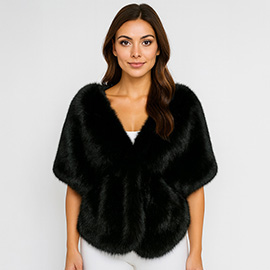 Faux Fur Shawl Wrap Poncho