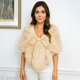 Faux Fur Shawl Wrap Poncho