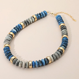Chunky Resin Disc Beaded Necklace