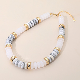 Chunky Resin Disc Beaded Necklace