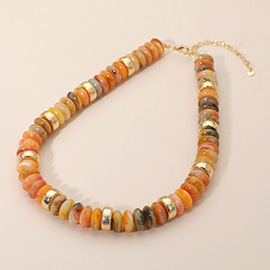 Chunky Resin Disc Beaded Necklace