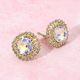 Radiant Rhinestone Halo Clip On Earrings