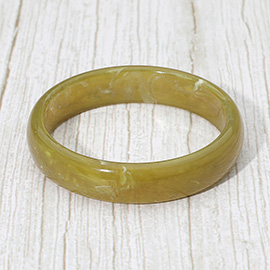 Chunky Marbled Resin Round Bangle Bracelet