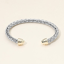 Two Tone Braided Cuff Bracelet