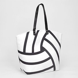 Volleyball Print Large Shoulder Tote Bag