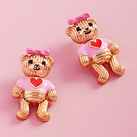 Valentine Teddy Bear Earrings