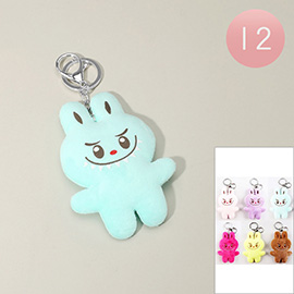 12PCS - Monster Bunny Plush Doll Keychains