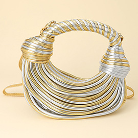 Faux Leather Contemporary Sculpted Shoulder Handbag