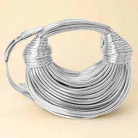 Faux Leather Contemporary Sculpted Shoulder Handbag