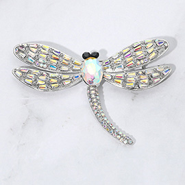 Sparkling Stone Embellished Dragonfly Pin Brooch