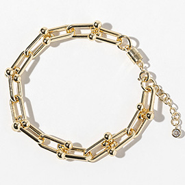 Gold Dipped Chunky Industrial Link Chain Bracelet