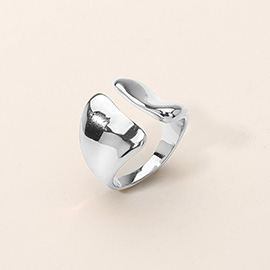 SECRET BOX_Stainless Steel Organic Shape Open Band Ring