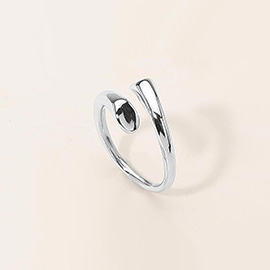 SECRET BOX_Stainless Steel Sculptural Open Wrap Ring