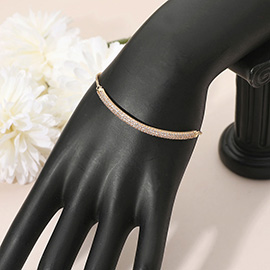 CZ Stone Pave Bar Accent Adjustable Evening Bracelet