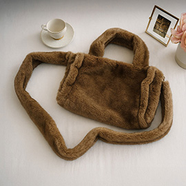 Soft Stylish Plush Tote Crossbody Shoulder Bag