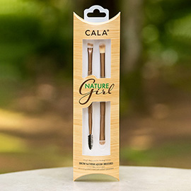 2PCS - Bamboo Double Ended Eyeshadow and Brow Brushes