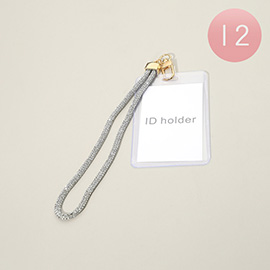 12PCS - Sparkling Lanyard ID Holder Keychains