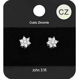 Mini Floral CZ Stud Earrings