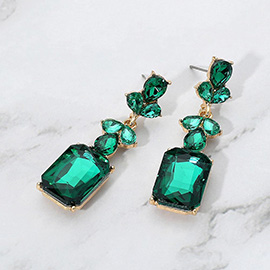 Geometric Rectangle Drop Evening Earrings