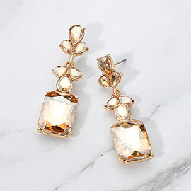 Geometric Rectangle Drop Evening Earrings