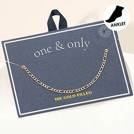 18K Gold Filled Classic Figaro Chain Anklet