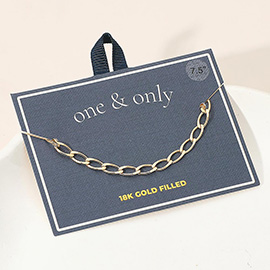 18K Gold Filled Oval Link Chain Bracelet