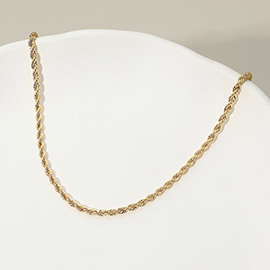 18K Gold Filled Twisted Rope Chain Necklace