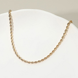18K Gold Filled Twisted Rope Chain Necklace
