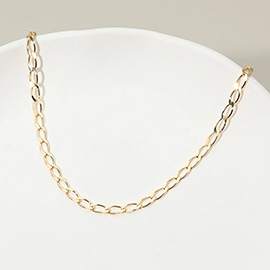 18K Gold Filled Oval Link Chain Necklace