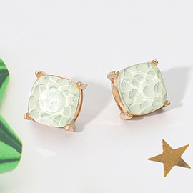Golf Printed Square Stud Earrings